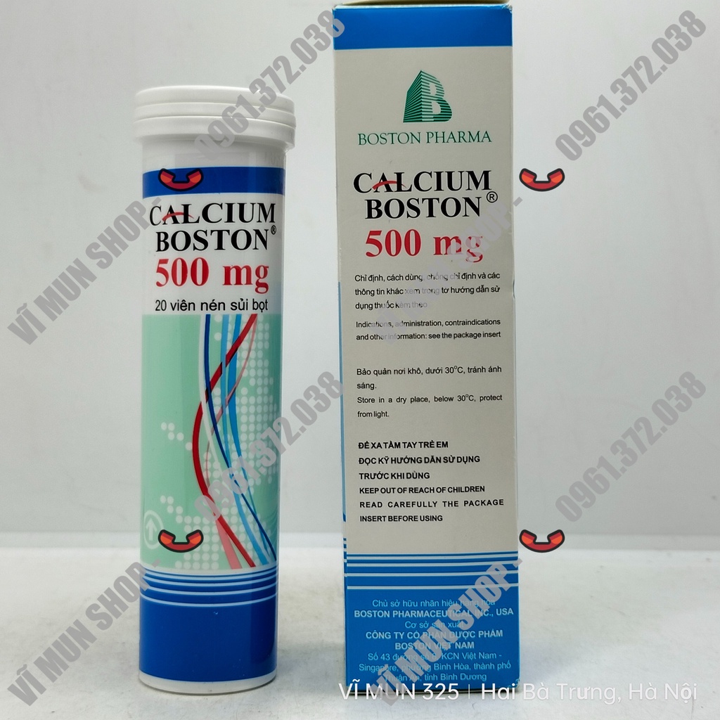 CALCIUM BOSTON 500mg tuýp 20 viên - Cung cấp calci phòng ngừa loãng xương