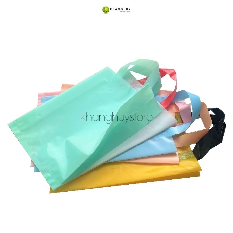 Túi PE quai xách xếp hông bóng dẻo 1kg đựng quần áo