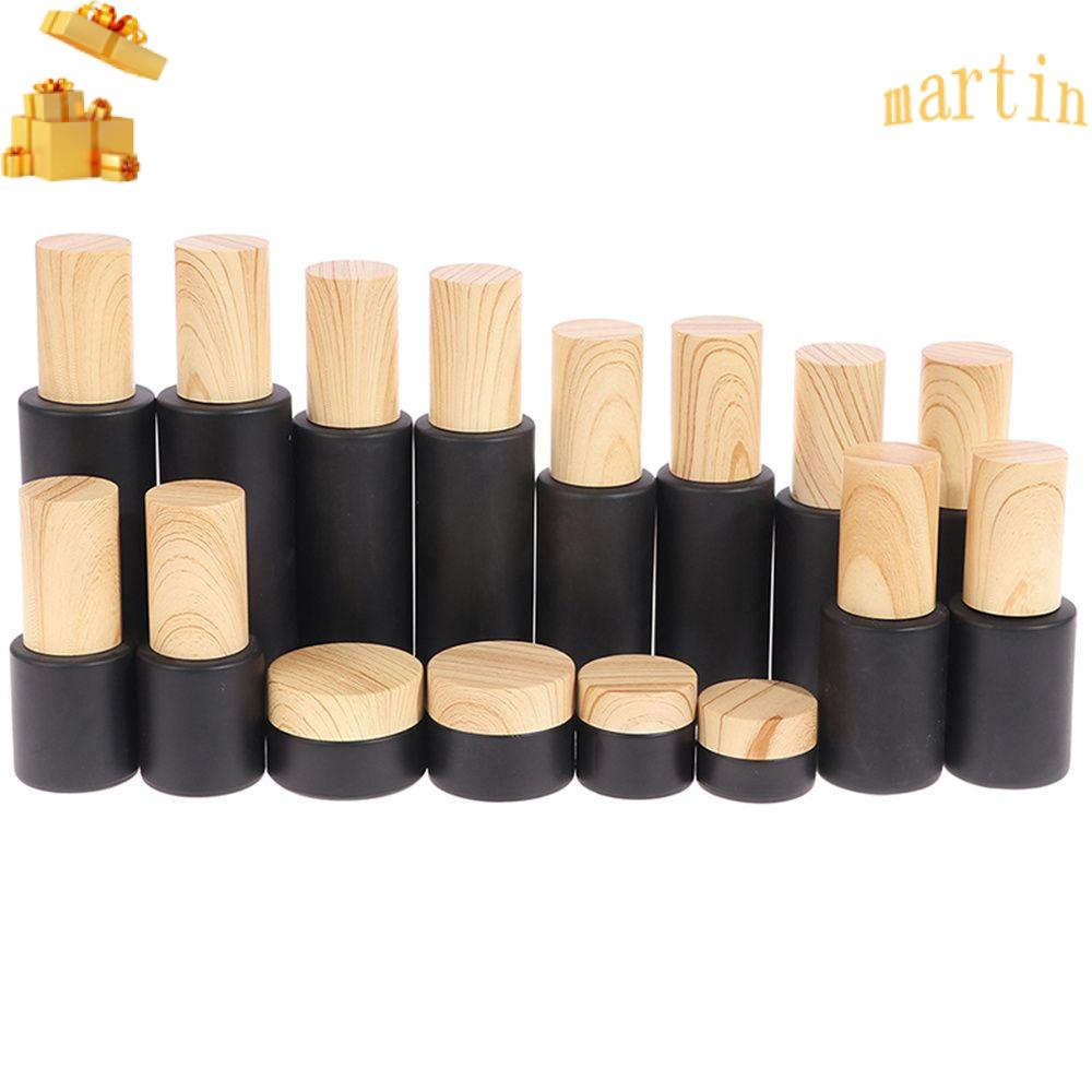 Bình Thủy Tinh MARTIN1 Có Nắp Gỗ Màu Đen Đục
