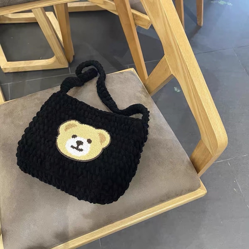 Túi len con gấu handmade