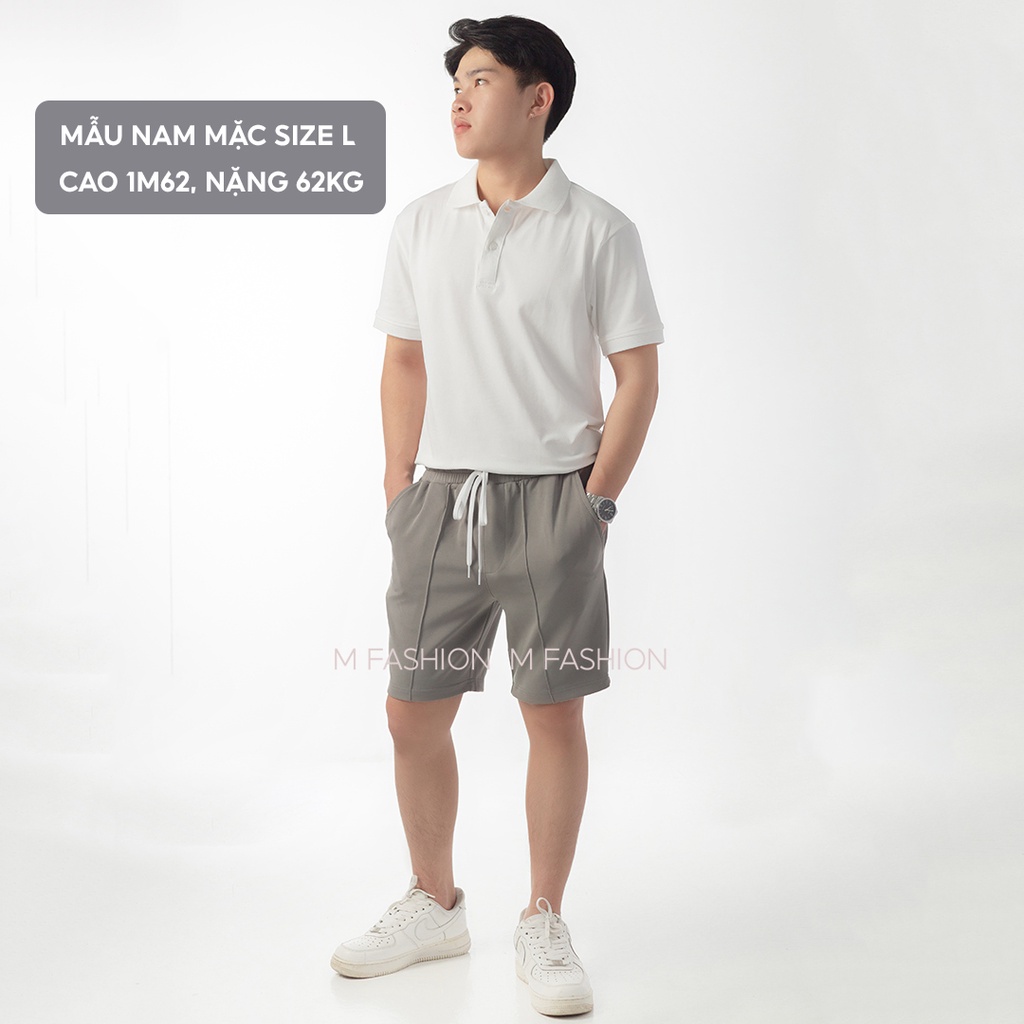 Quần short nam thun gân cotton cao cấp đi biển mặc nhà M Fashion SN06