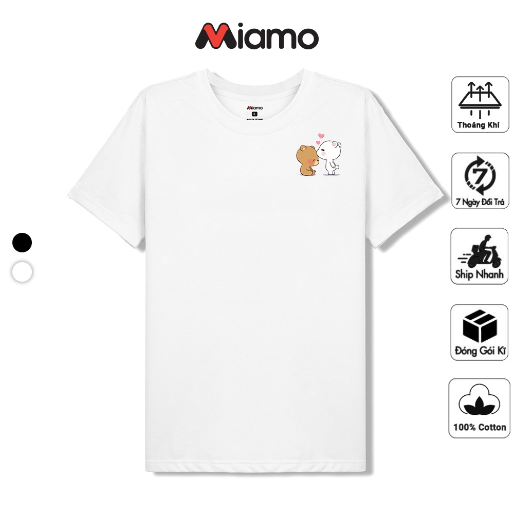 [Freeship] Áo thun tay lỡ Unisex Nam Nữ hình gấu vải cotton cao cấp mịn đẹp thời trang Miamo MO191