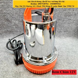 Bơm chìm 12v inox loại tốt - bơm thoát nước ngập, ghe tàu, thả chìm, xả nước hút đáy dọn bể cá