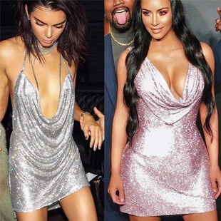 Áo Hai Dây Hở Lưng Đính Đá Kim Loại Phong Cách Âu Mỹ Quyến Rũ Cho Nữ