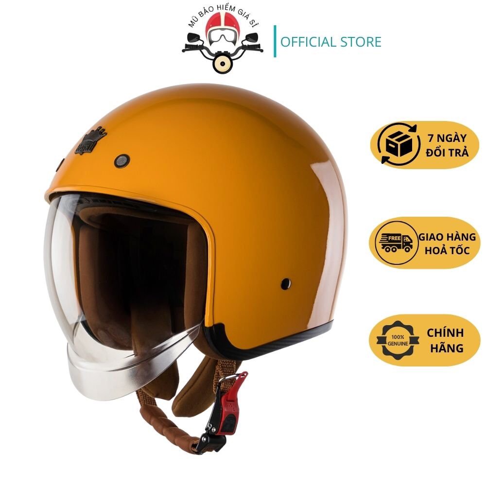 MŨ BẢO HIỂM 3/4 ROYAL M139 KÍNH ÂM MẦU VÀNG BÓNG SIZE