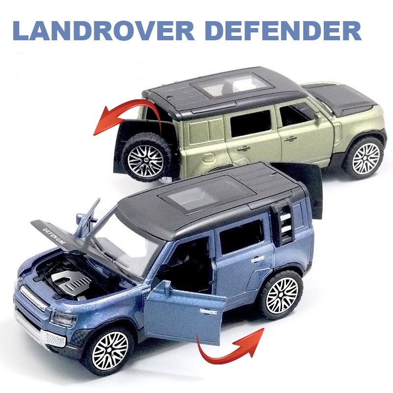 Xe mô hình kim loại Land Rover Defender kim loại mở 4 cửa