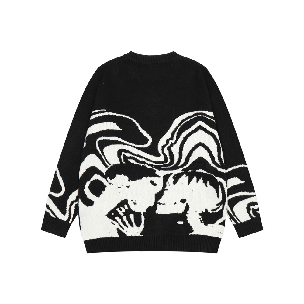 Áo Sweater Dệt Kim Chui Đầu In Biểu Tượng Jacqard Thời Trang Mùa Thu Cho Nam Giới