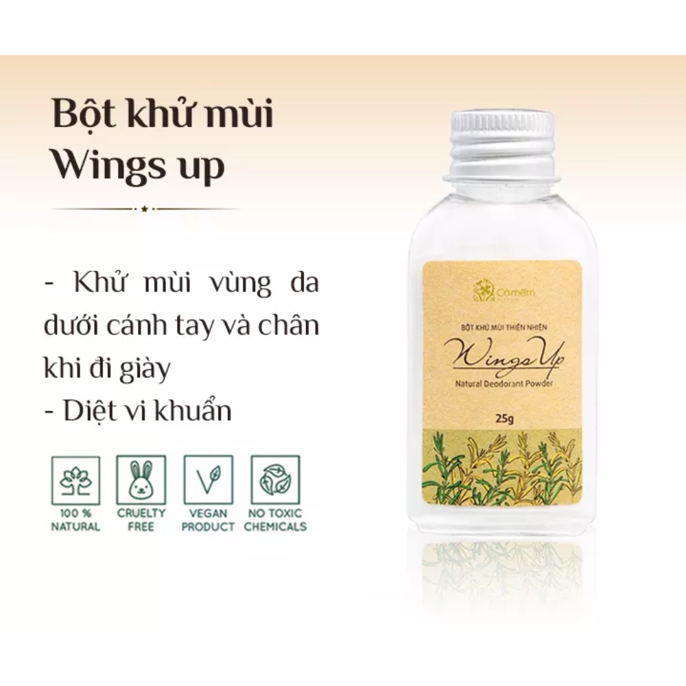 Bột Khử Mùi Wings Up Khử Mùi Hôi Chân Hôi Nách Giảm Tiết Mồ Hôi Hôi Cỏ Mềm 25g