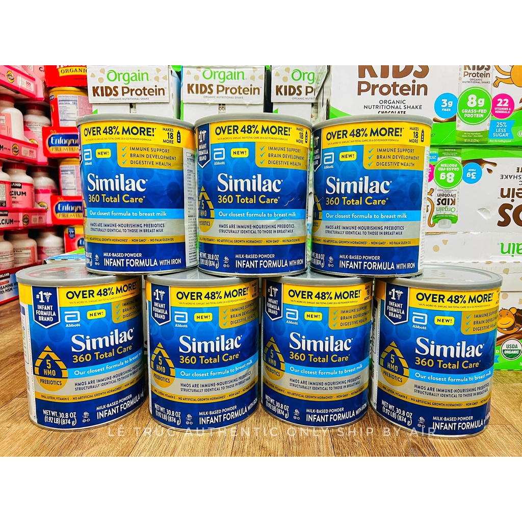 Sữa bột Similac 360 Total Care Mỹ cho bé từ 0-12m hộp 874kg
