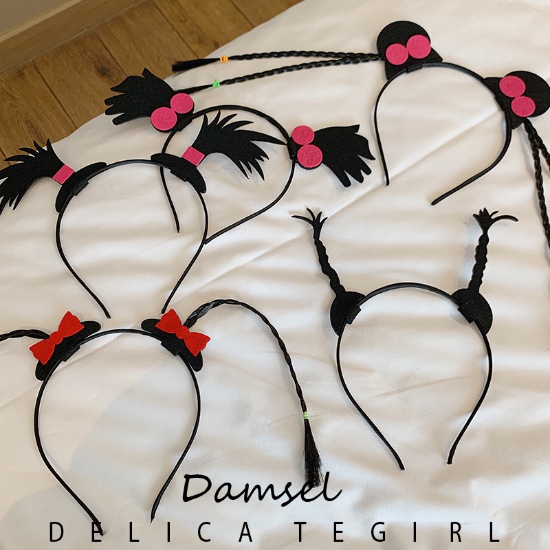 Băng Đô Cài Tóc Đuôi Ngựa Biểu Tượng Hoạt Hình Dễ Thương Vui Nhộn Nữ Thời Trang