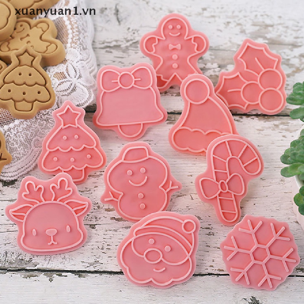 Set 10 Khuôn Cắt Bánh Quy Phong Cách Giáng Sinh Đáng Yêu