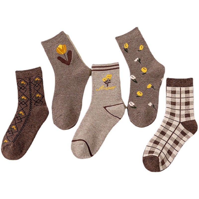 Vớ Cotton Lông Cừu Dày Dặn Giữ Ấm Mùa Thu Đông Phong Cách Nhật Bản Cho Nữ