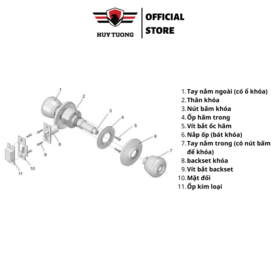 Khóa cửa tay nắm Zani Cao Cấp ( 2 Loại Cò ) - HUY TUONG