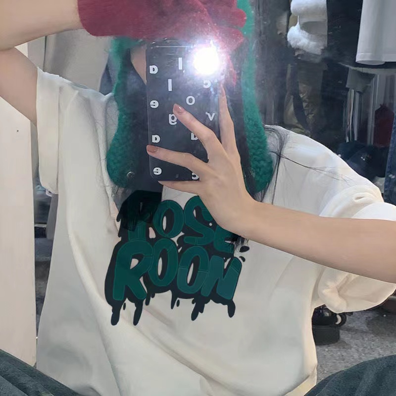 NRVP Áo Thun Unisex Mùa Hè Dáng Suông Tay Cộc Phong Cách Hàn Quốc Cho Nam Nữ