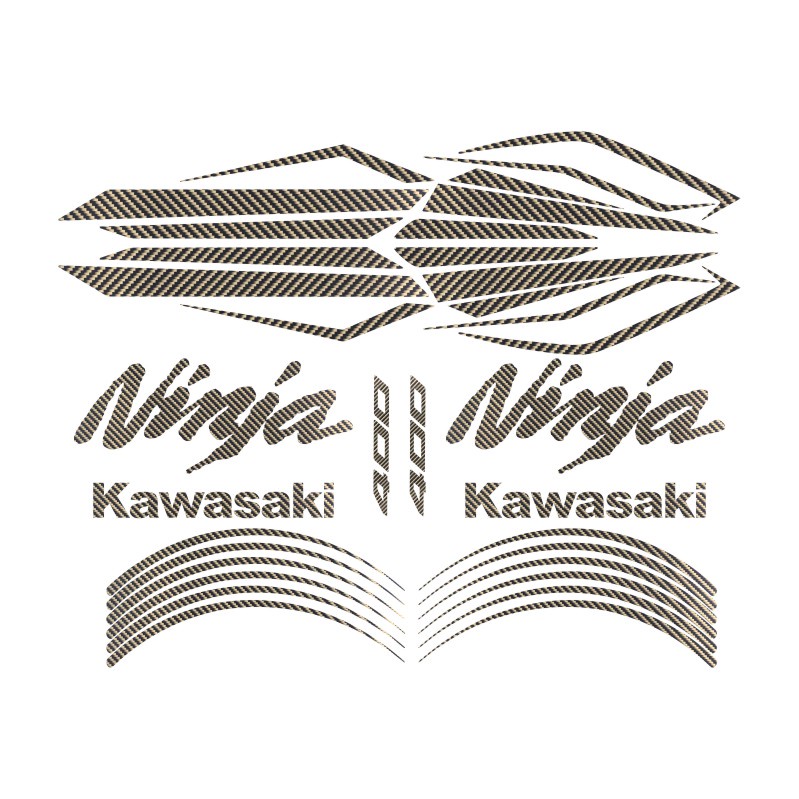 Miếng Dán Trang Trí Xe Mô Tô Kawasaki Ninja 400 Bằng Sợi Carbon