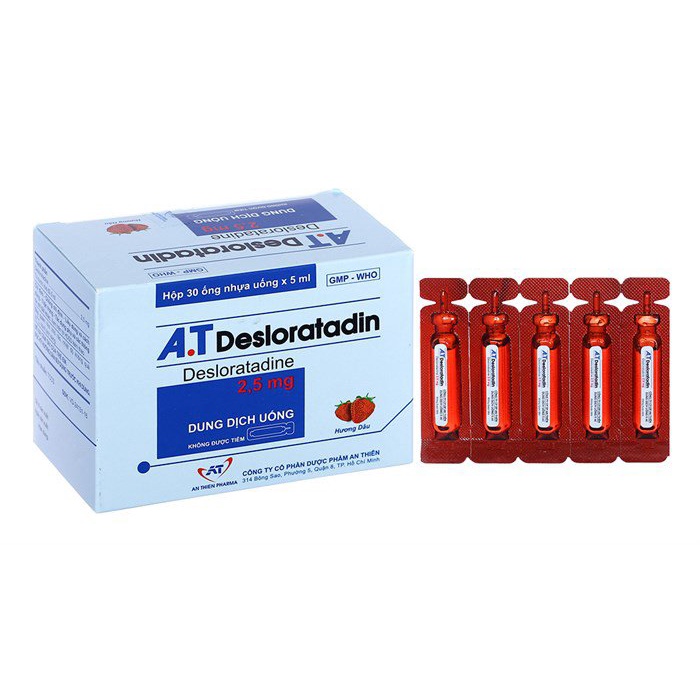dịch uống A.T Desloratadin 2.5mg hỗ trợ viê.m mũi dị ứng, mề đay mã,n tí,nh