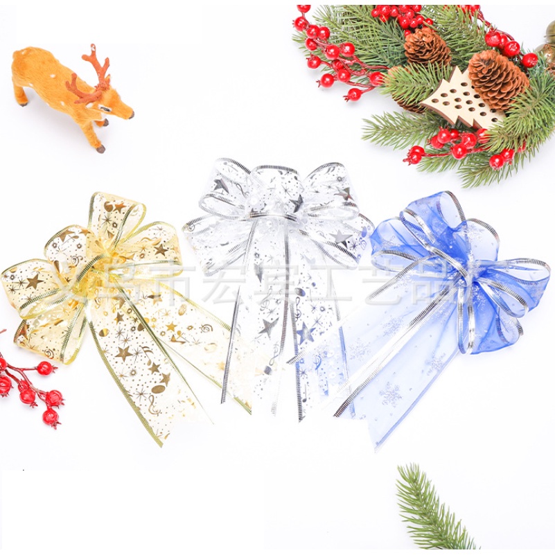 Phụ kiện trang trí noel nơ voan NV02
