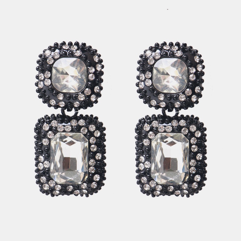 Bông Tai Giọt Nước Dáng Dài Đính Đá resin Trắng Phong Cách Âu Mỹ Bán Nhanh Chóng Và Bán Xuyên Biên Giới Bán Chạy