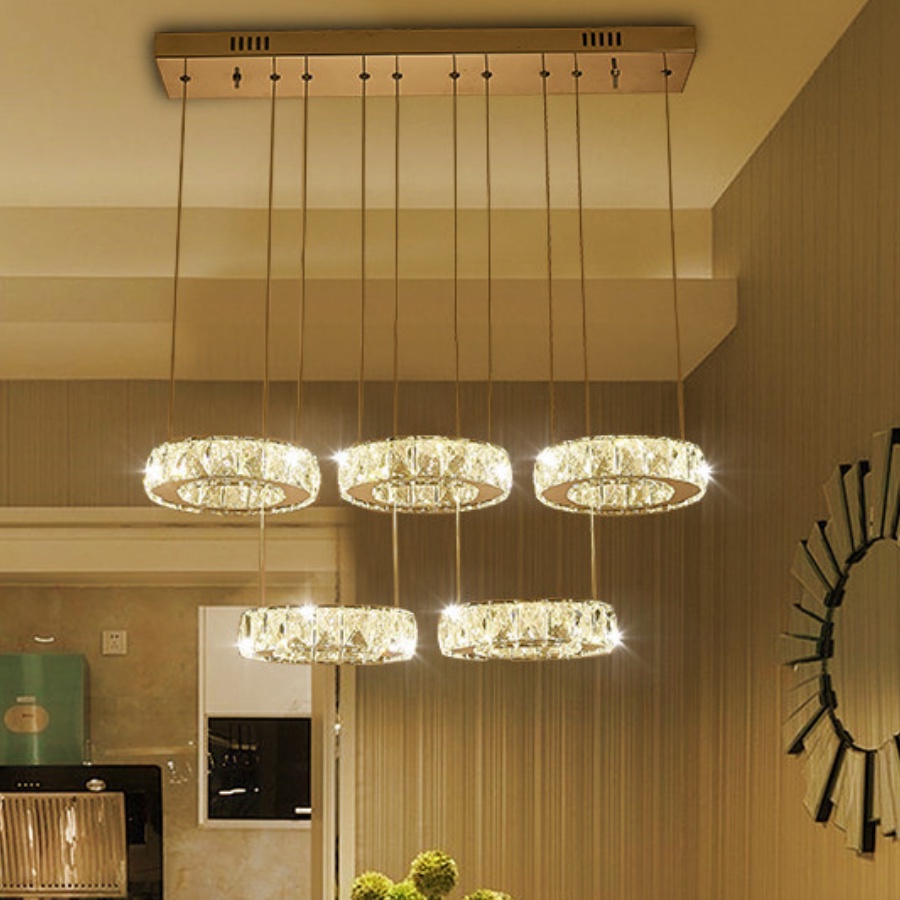 Đèn thả bàn ăn,Đèn thả pha lê ánh sáng đổi 3 màu hiện đại trang trí phòng khách, phòng ngủ,bảo hành 24 tháng