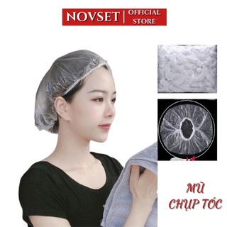 Mũ chụp đầu nilong TRẮNG trong suốt dùng 1 dùng chuyên dụng cho salon ,chụp chùm tai, bịt tai nilon dùng 1 lần #𝘼𝟭𝟬𝟭
