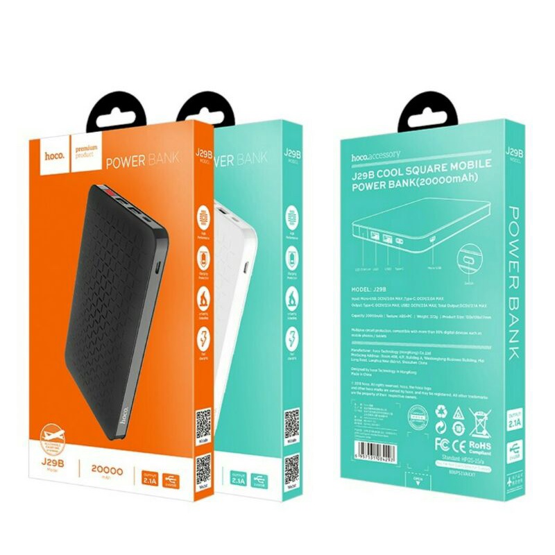 ✅Sạc Dự Phòng 20000mAh (sử dụng 13000mah) Chính Hãng Hoco J29B 2 cổng Input/Output