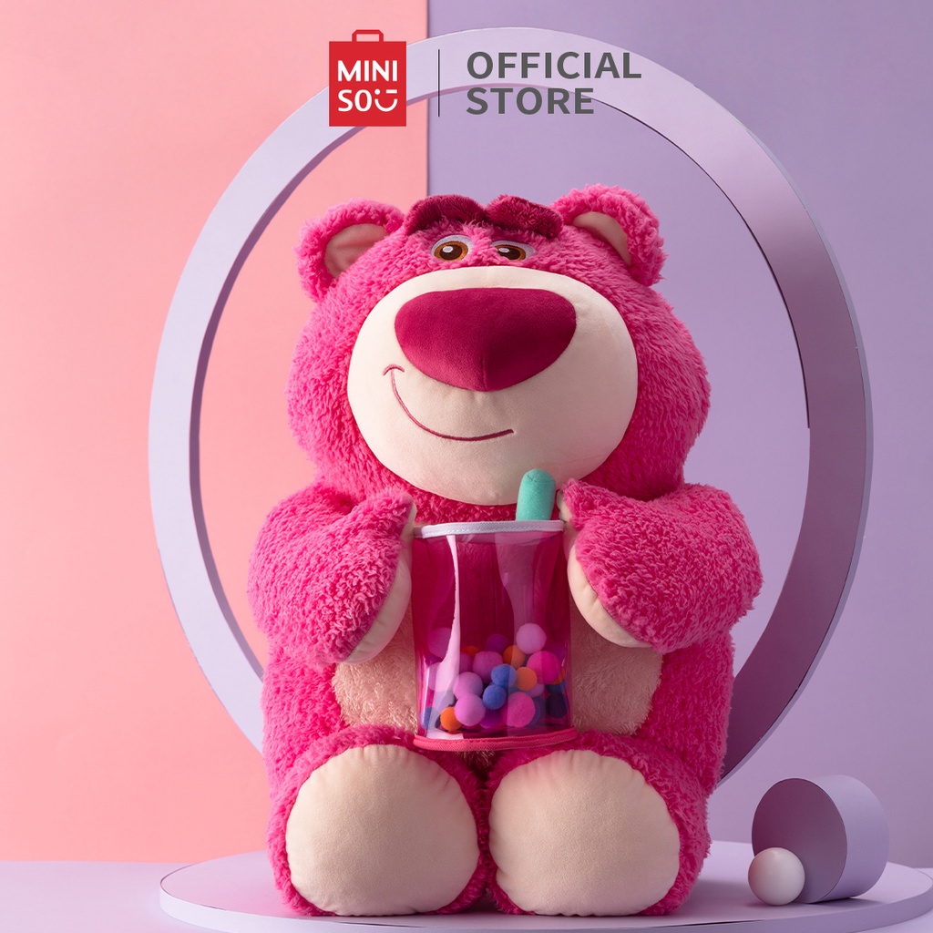 Miniso Gấu Dâu Lotso Thú BôNg Gấu BôNg Dâu Tây Trà Sữa Disney Pixar Lotso Dáng Ngồi Thương