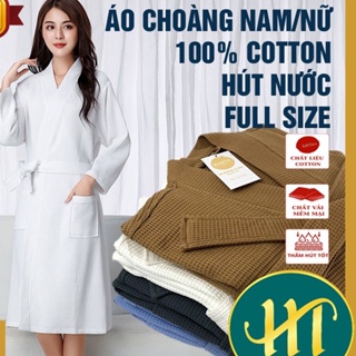 Áo Choàng Tắm, Áo Choàng Ngủ Cao Cấp 100% Cotton Dùng Trong Khách Sạn, Nhà Nghỉ, Spa, Đi Biển,Đi Ngủ