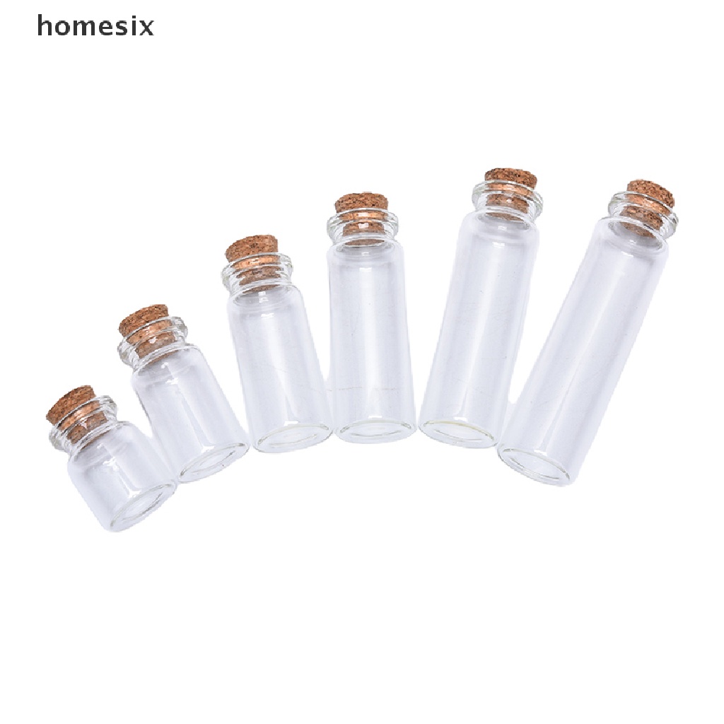Set 10 Chai Thủy Tinh Mini Có Nút Bần Dùng Trang Trí Đám Cưới