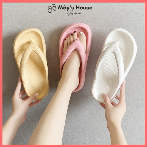 Dép lê nữ, dép đi biển đế bánh mì màu trơn dễ thương DK-03 – Mây’s House