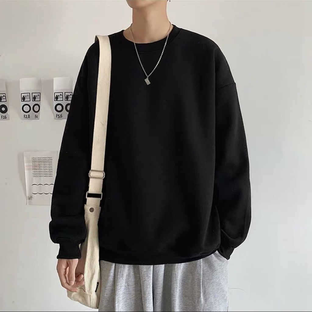 ÁO SWEATER NỈ UNISEX MÀU TRƠN KHÔNG IN HÌNH FORM NAM NỮ NHIỀU MÀU NHIỀU MÀU Zenkocs3 MEN TOP 250