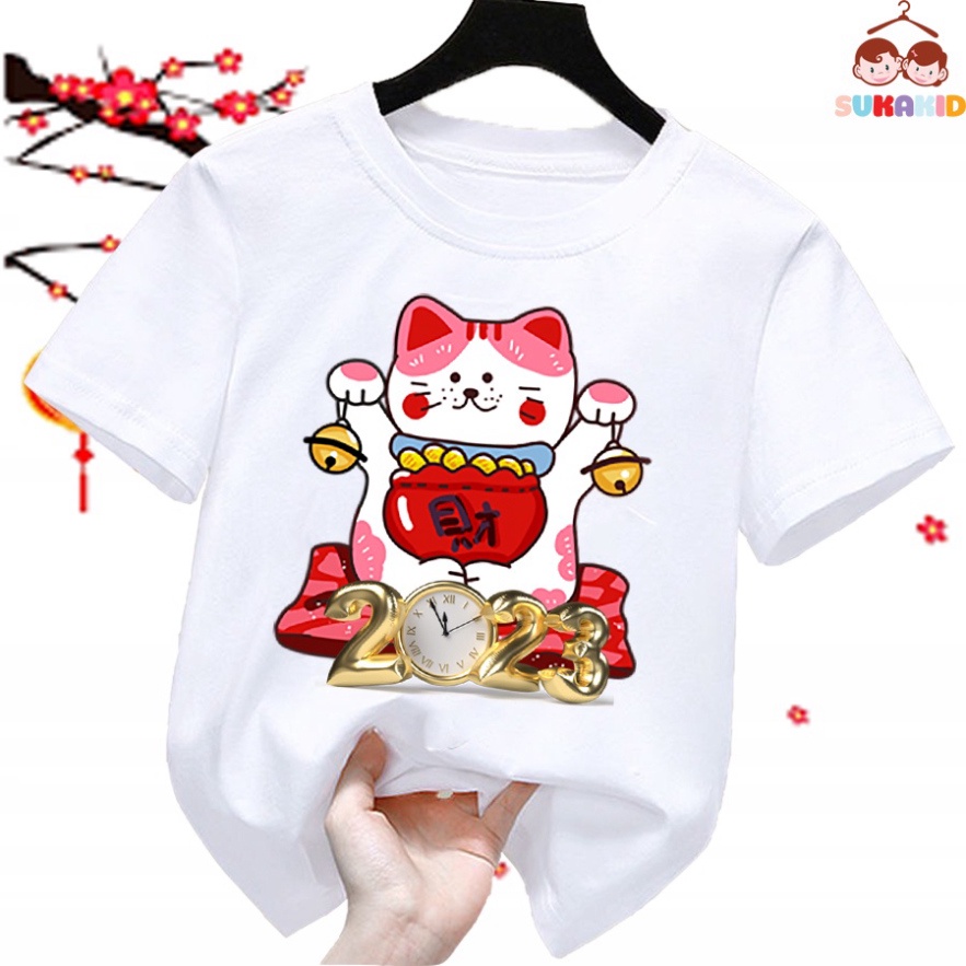 Gía sỉ Áo thun tết hình con hổ mặt quần xanh đội đầu lân ,áo cho bé từ 6kg-30kg.AT07.
