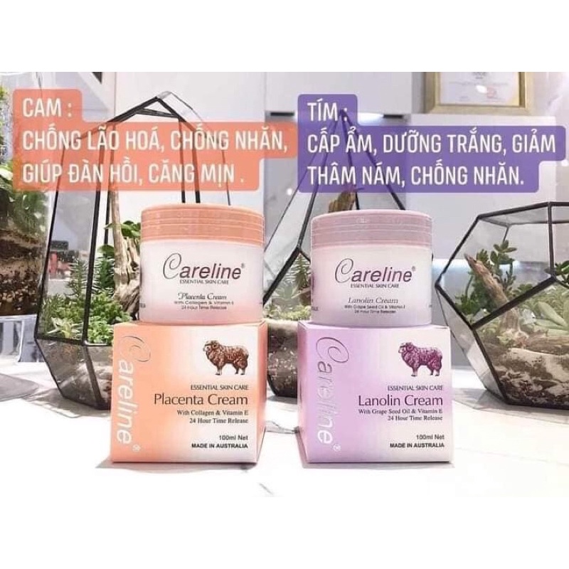 Kem dưỡng da nhau thai cừu Lanolin Cream Careline Úc