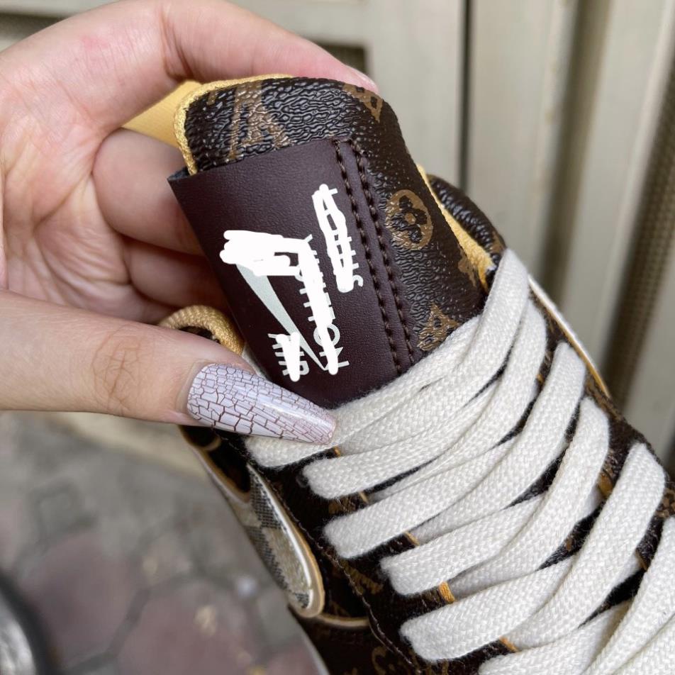 Giày LV nâu phiên bản cao cấp , giày neaker nam nữ AF1 LV nâu full size