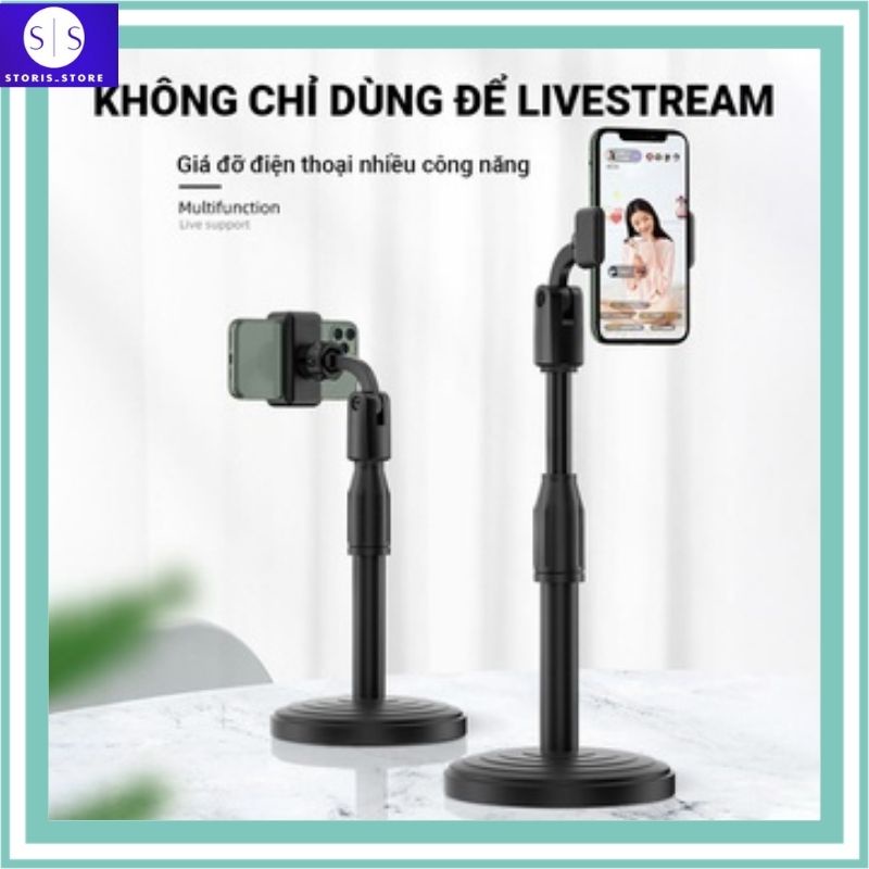 Giá đỡ điện thoại nhỏ gọn để bàn chuyên dành cho livestream quay video chụp ảnh sản phẩm học online có thể điều chỉnh