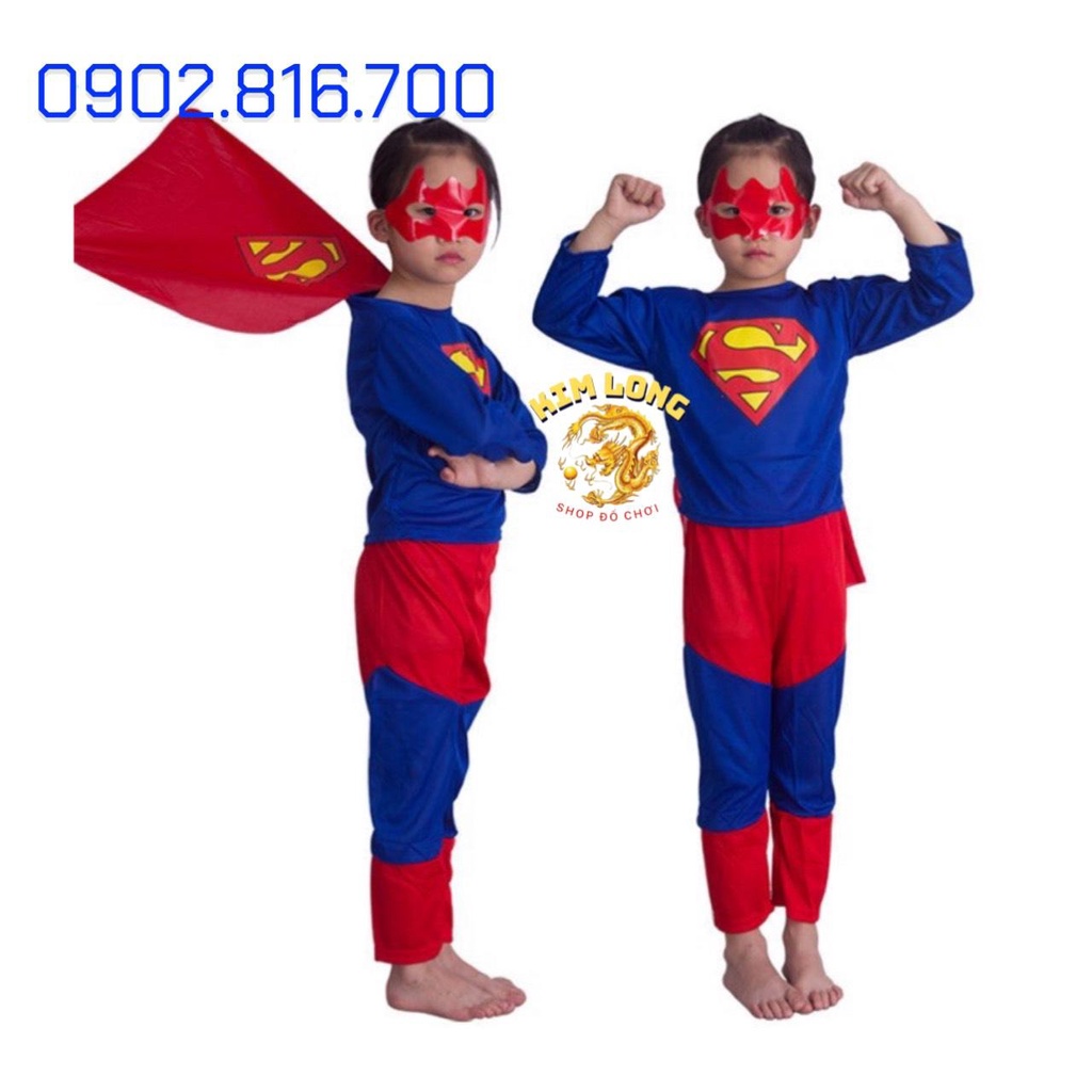 Bộ quần áo SIÊU ANH HÙNG người nhện Spiderman - siêu nhân Superman - Batman trang phục hoá trang Halloween cho bé trai