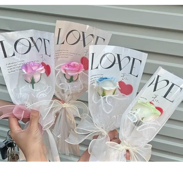 Bó hoa bồng sáp 1 bông phong cách hiện đại