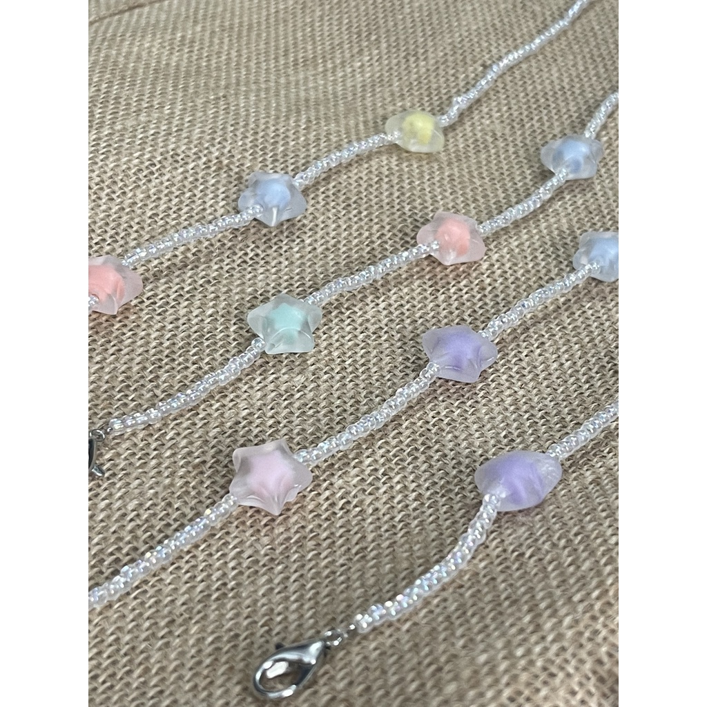 Dây đeo khẩu trang dây xích nhựa nhiều màu nhiều charm xinh xắn