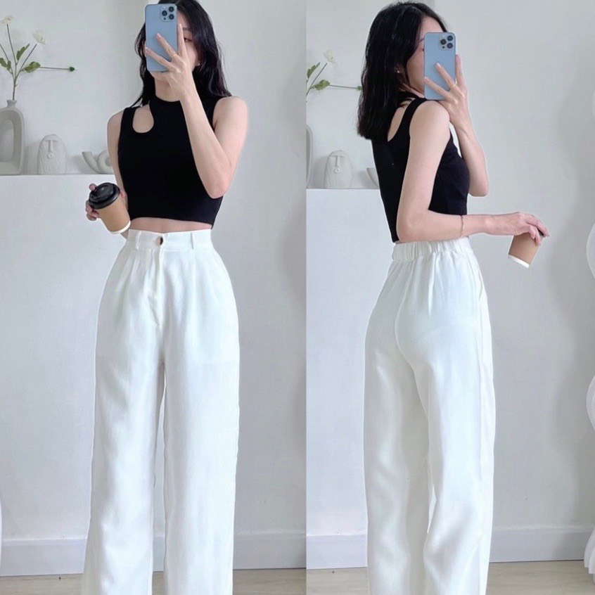 Aó croptop khoét vai sát nách chất vải thun gân co giản tốt