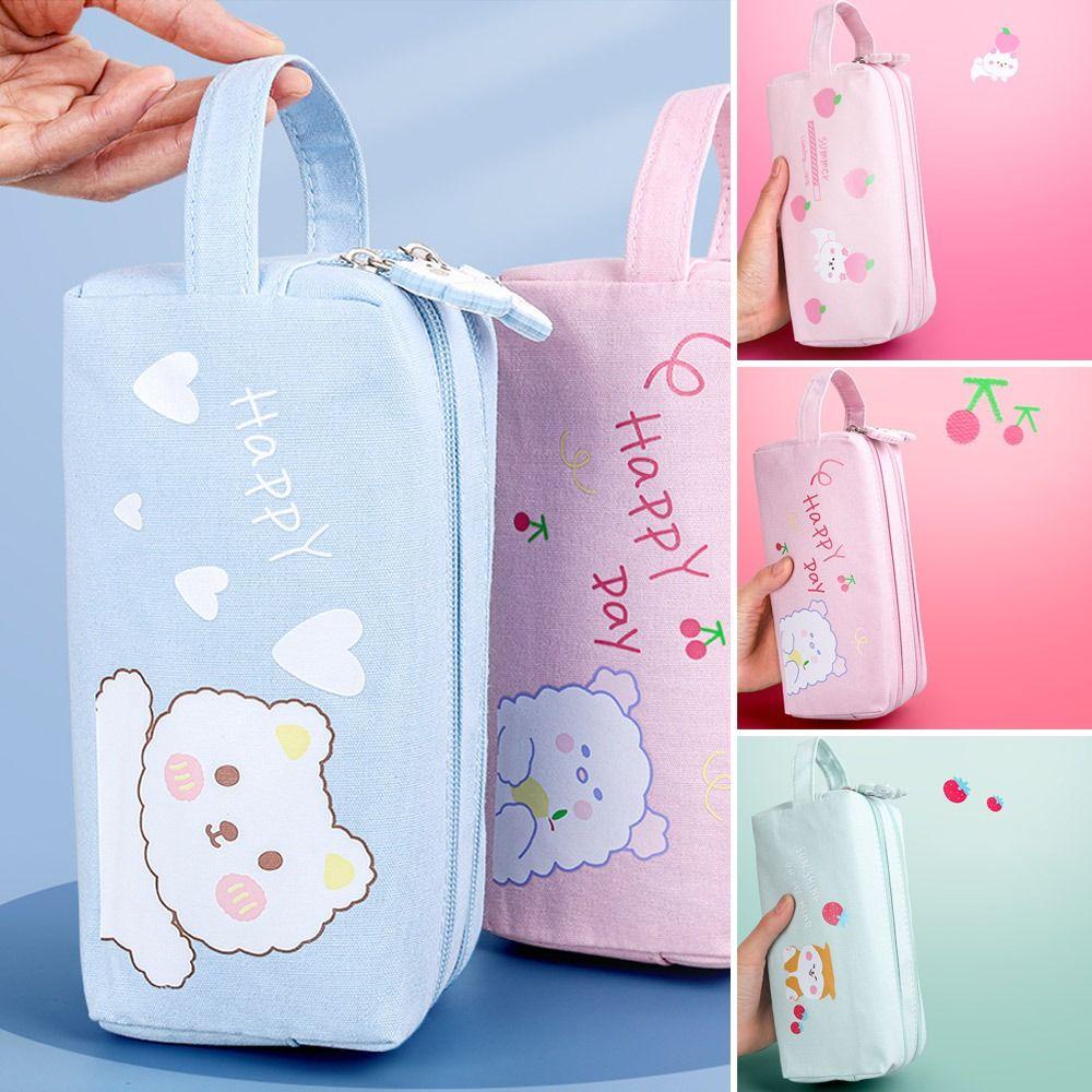 RAINBOW Túi Đựng Bút Bằng Vải Canvas Thiết Kế Mới Sáng Tạo Tiện Lợi Dễ Sử Dụng