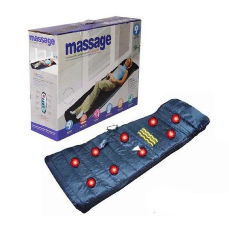 Đệm massage , Nệm massage toàn thân giảm đau nhức QC080 với 9 bi rung nóng Bảo Hành 12 Tháng