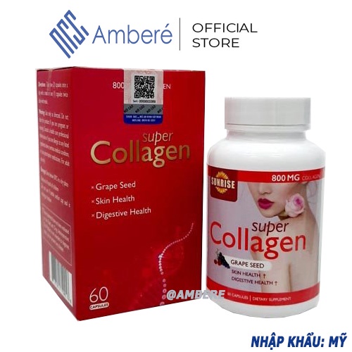 Viên uống trắng da SUPER COLLAGEN Snrise Toward Health collagen tự nhiên chống lão hoá làm mờ nám tàn nhang 60v