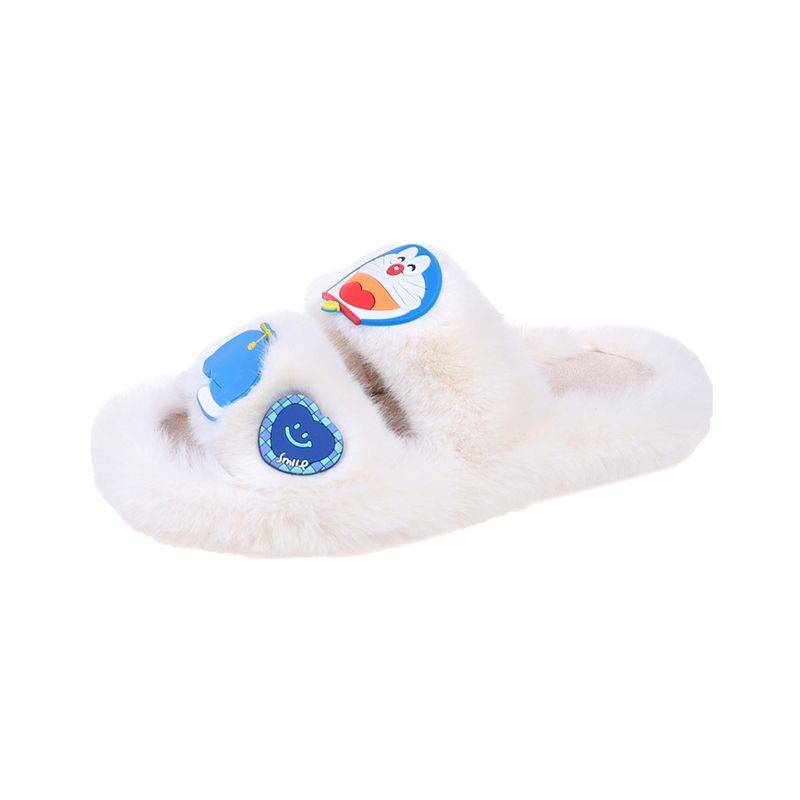 Dép đi trong nhà mùa đông Dép lông Dép Bông Đi Trong Nhà Hình Doraemon Dễ Thương Cho Nữ