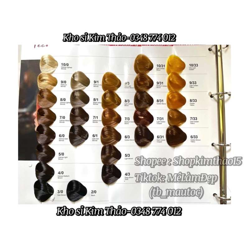 Nhuộm tóc Hàn đỏ theo bảng màu