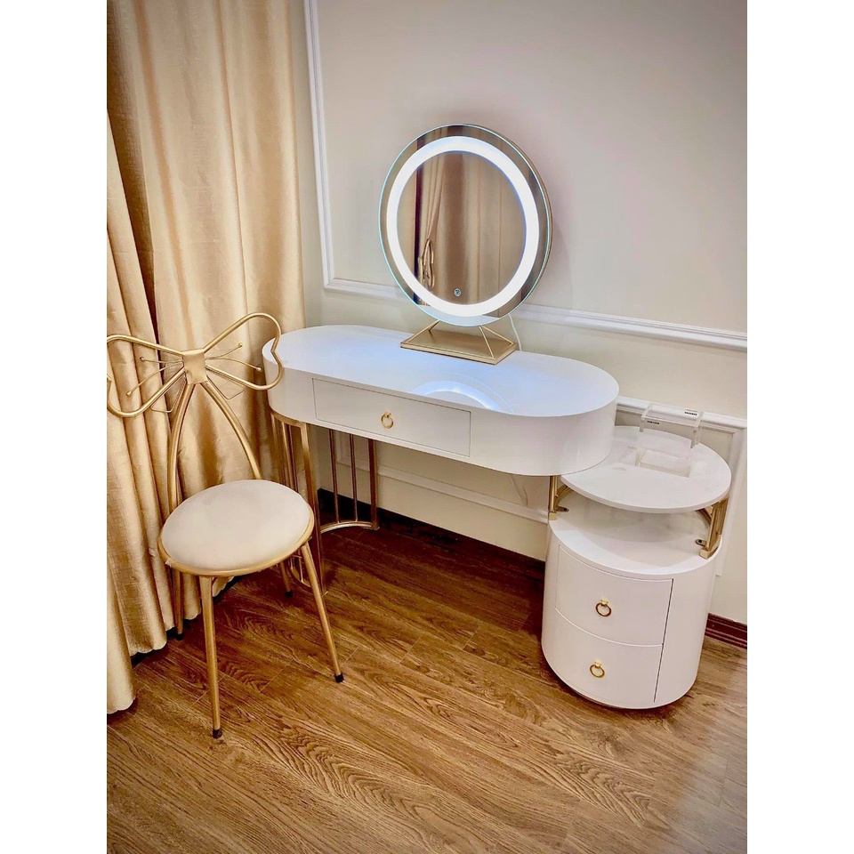 Bàn phấn trang điểm ⚡ HÀNG CAO CẤP ⚡ Bàn trang điểm phong cách Châu Âu, gương led cảm ứng