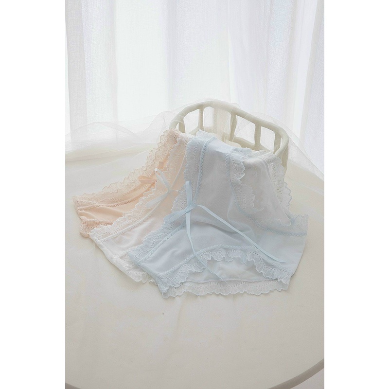 Quần Lót Ren Nữ Phối Nơ Tàn Hình Cạp Vừa Ren Siêu Mềm Nhẹ Co giãn 4 Chiều Quần Chịp