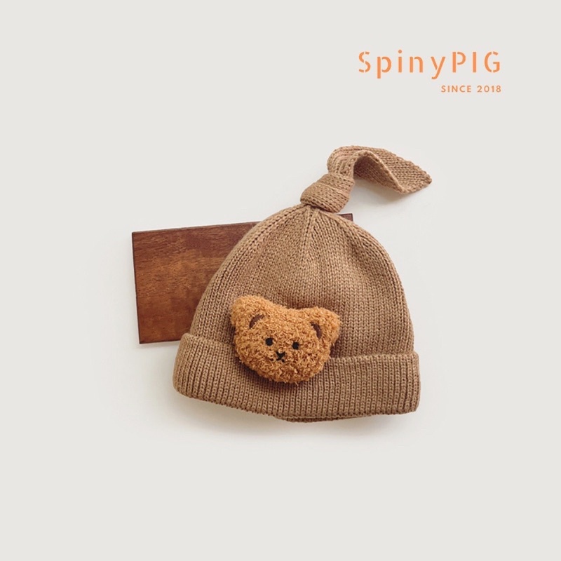 Mũ Len Đính Gấu Cho Mùa Đông Ấm Áp Size 6-24M