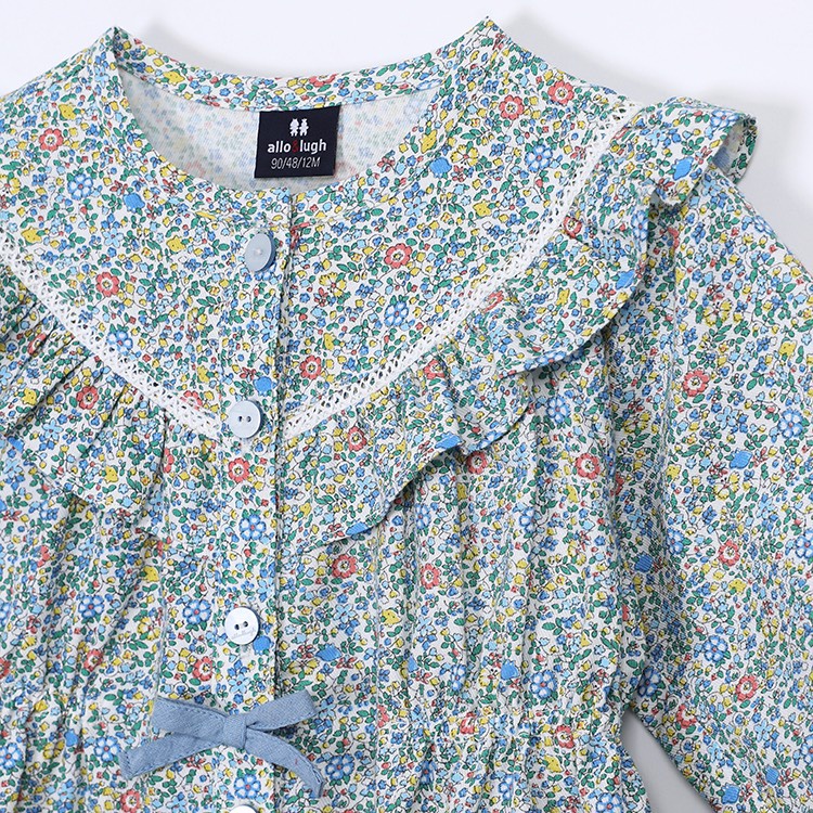 Váy thu hoa xanh cho bé gái VAL013