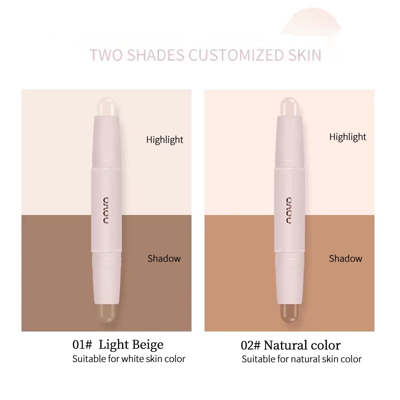 Novo® Thỏi Kem Bắt Sáng Hai Đầu Tạo Hiệu Ứng Trang Điểm Tự Nhiên 3D Lâu Trôi 2.7g 5494