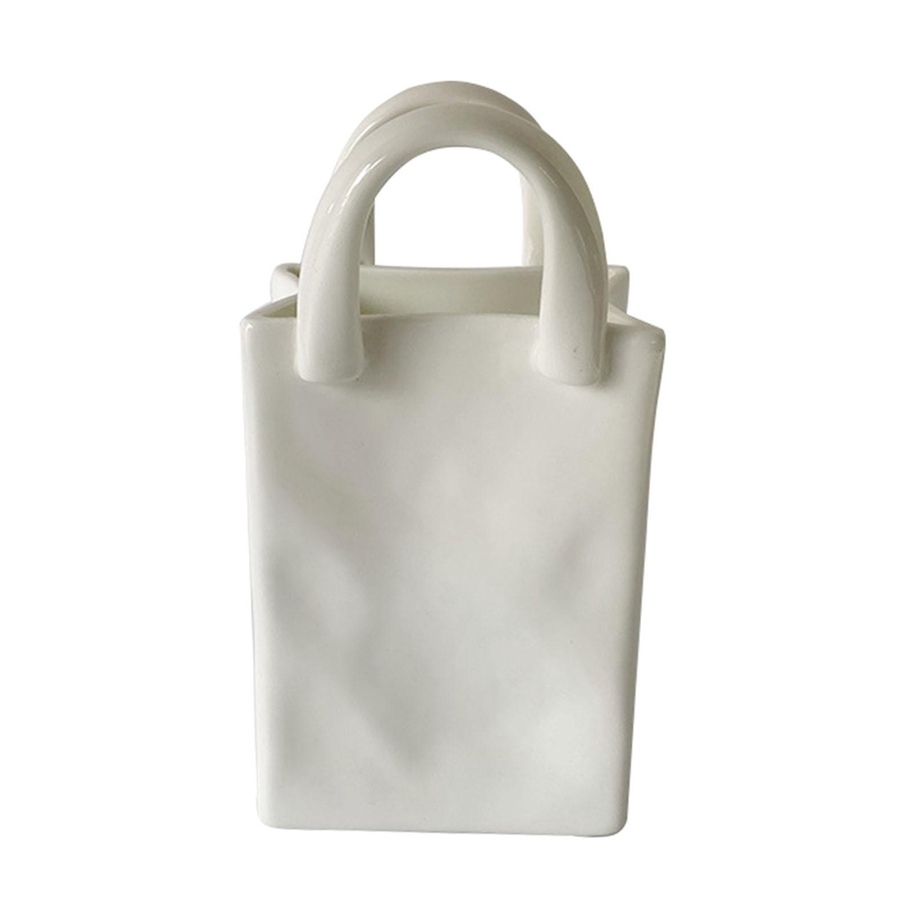 Bình hoa LOVIVER chất liệu sứ thiết kế kiểu túi xách trang trí phòng khách