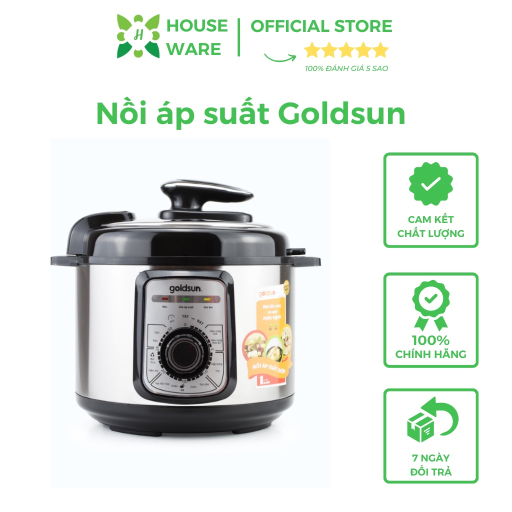 Nồi áp suất đa năng Goldsun CD3601 ( Dung tích 5 Lít ) Tiết kiệm tối đa thời gian và năng lượng, Bảo hành 12 tháng